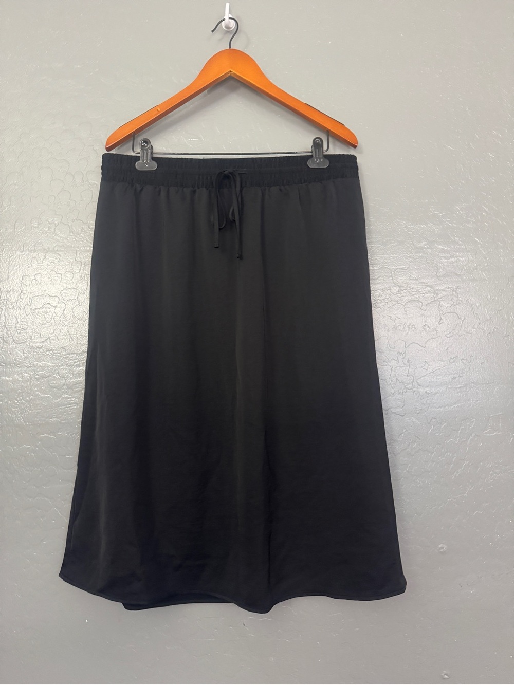 A New Day Black Pull-On Midi Skirt with Drawstring